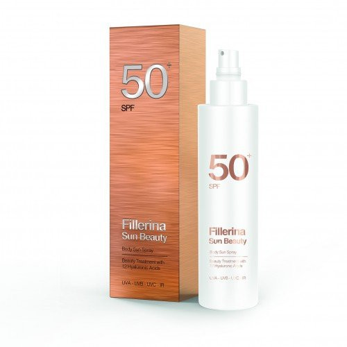 Fillerina Sun Beauty Kūno purškiamas kremas nuo saulės – SPF 50+ su Fillerina® 12 hialurono rūgščių molekulėmis 200ml