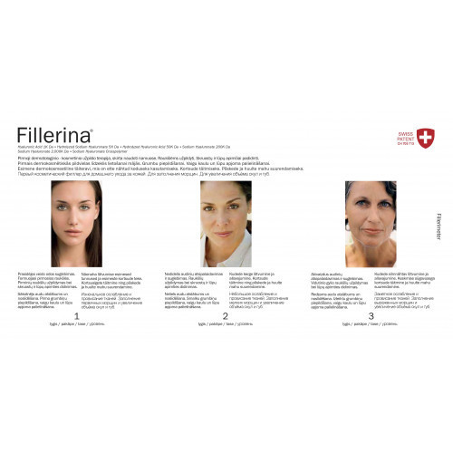Fillerina Dermo-Cosmetic Filler Treatment Dermatologinio kosmetinio užpildo rinkinys 2 Lygis