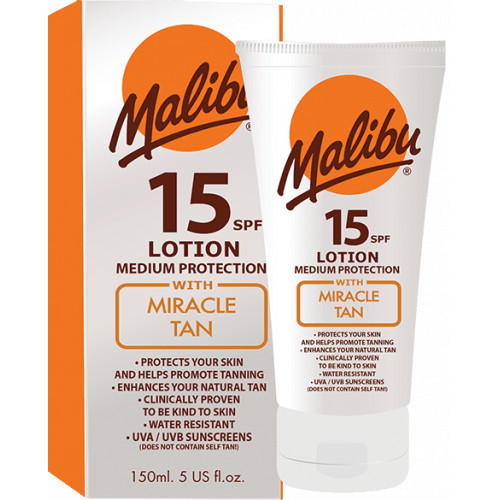 Malibu Miracle Tan Lotion SPF15 Drėkinantis losjonas su apsauga 150ml