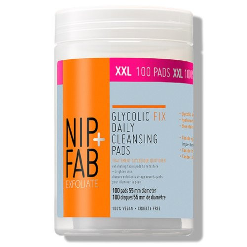 NIP + FAB Glycolic Fix Daily Cleansing Pads Valomieji padeliai veidui 60vnt.