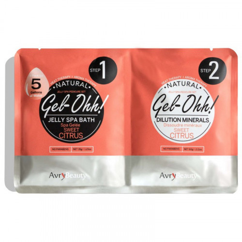 AvryBeauty Gel-Ohh Jelly Spa Pedi Bath Sweet Citrus Gelinis SPA pėdoms su citrusiniais vaisiais 60g+35g