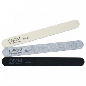 OSOM Professional Emery Staright Shape Nail Files Kit Küüneviilide komplekt 3 tk