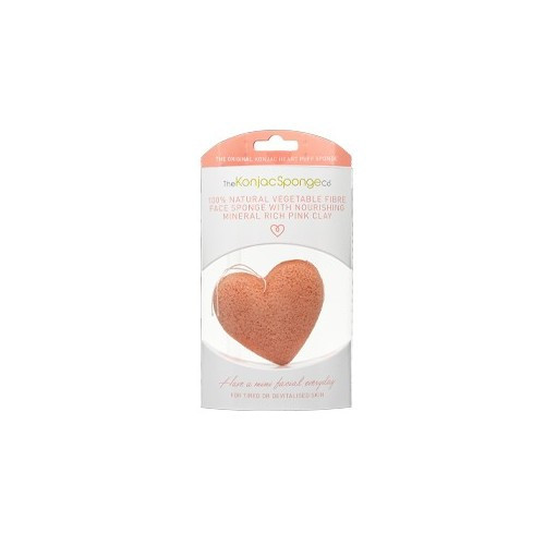 The Konjac Sponge Heart Širdelės formos veido kempinėlė su rožiniu moliu