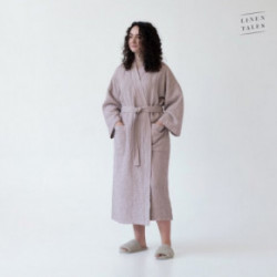 Linen Tales Powder Linen & Cotton Honeycomb Waffle Bathrobe Unisex Lininis vonios chalatas S-M