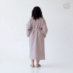 Linen Tales Powder Linen & Cotton Honeycomb Waffle Bathrobe Unisex Lininis vonios chalatas S-M