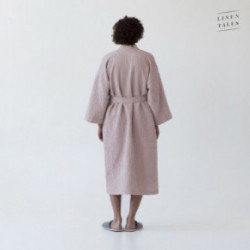 Linen Tales Powder Linen & Cotton Honeycomb Waffle Bathrobe Unisex Lininis vonios chalatas S-M