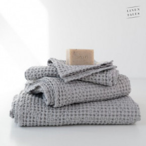 Linen Tales Light Grey Linen & Cotton Honeycomb Waffle Towel Vannas dvielis 30x30cm