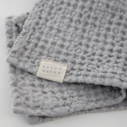 Linen Tales Light Grey Linen & Cotton Honeycomb Waffle Towel Vonios rankšluostis 30x30cm