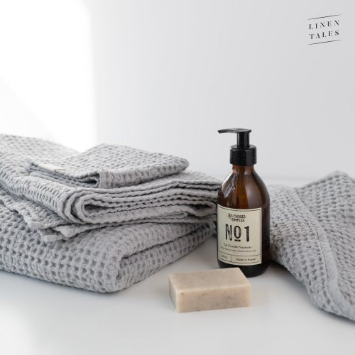 Linen Tales Light Grey Linen & Cotton Honeycomb Waffle Towel Vonios rankšluostis 30x30cm