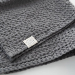 Linen Tales Dark Grey Linen & Cotton Honeycomb Waffle Towel Vannas dvielis 50x70cm