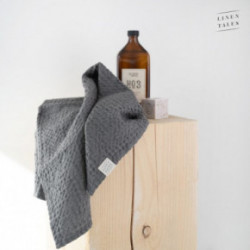 Linen Tales Dark Grey Linen & Cotton Honeycomb Waffle Towel Vonios rankšluostis 30x30cm