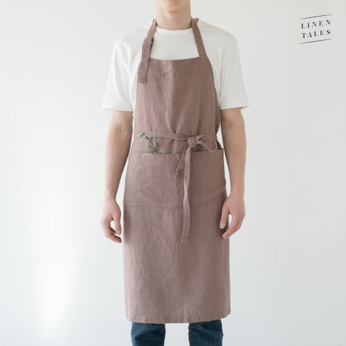 Linen Tales Linen Chef Apron Lininė prijuostė Blue Fog