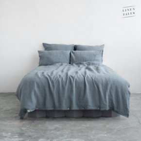 Linen Tales Blue Fog Linen Duvet Cover Set Lininis patalynės užvalkalų komplektas 200x200 50x70*2