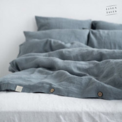 Linen Tales Blue Fog Linen Duvet Cover Set Lininis patalynės užvalkalų komplektas 200x200 50x70*2