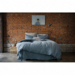 Linen Tales Blue Fog Linen Duvet Cover Set Lininis patalynės užvalkalų komplektas 200x200 50x70*2