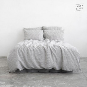 Linen Tales Thin Black Stripes Linen Duvet Cover Set Lina gultasveļas komplekts 200x200 50x70*2