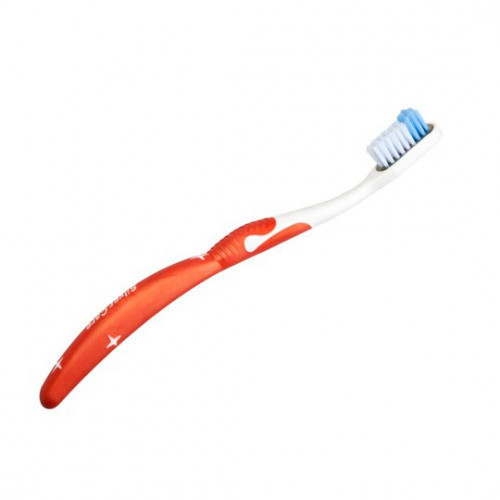 Norwex Toothbrush Medium Dantų šepetėlis su sidabrine galvute, vidutinio kietumo Raudonas
