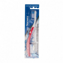 Norwex Toothbrush Medium Dantų šepetėlis su sidabrine galvute, vidutinio kietumo Raudonas