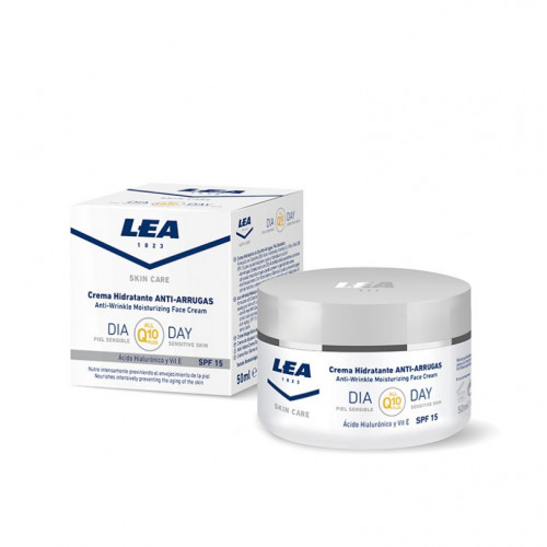 LEA Anti - Wrinkle Moisturizing Face Cream SPF15 Dieninis kremas su Q10 50ml