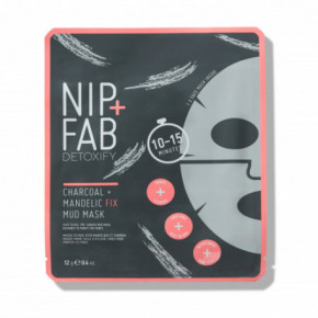 NIP + FAB Mandelic + Charcoal Fix Mud Sheet Mask Dziļi attīroša lokšņu maska sejai 1gab.