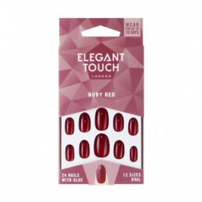 Elegant Touch Colour Nails- Oval Priklijuojami dirbtiniai nagai Ruby Red*