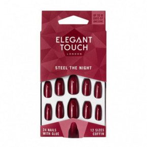 Elegant Touch Colour Nails- Coffin Priklijuojami dirbtiniai nagai Steel The Night*