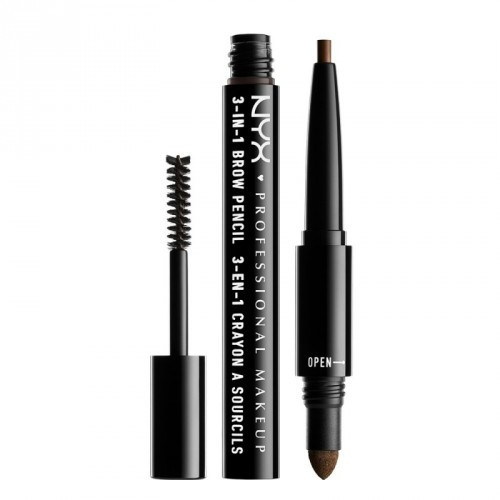 NYX Professional Makeup 3-in-1 Brow Pencil Antakių pieštukas trys viename 600 Caramel