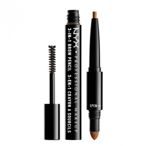 NYX Professional Makeup 3-in-1 Brow Pencil Antakių pieštukas trys viename 600 Caramel