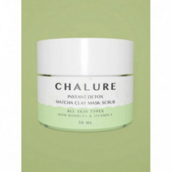 CHALURE Instant Detox Matcha Clay Mask Scrub Veido odą detoksikuojanti mačios molinė kaukė-šveitiklis 50ml