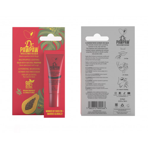 Dr.PAWPAW Tinted Ultimate Red Balm Daugiafunkcis lūpų balzamas su spalva 10ml