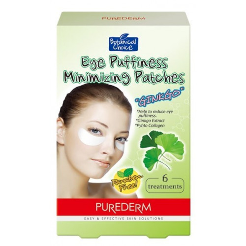 Purederm Eye Puffiness Minimizing Patches Ginkgo Paakių tinimą mažinanti kaukė 6vnt