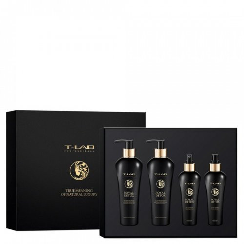 T-LAB Professional Royal Detox Ritual Set Rinkinys slenkantiems, ploniems plaukus