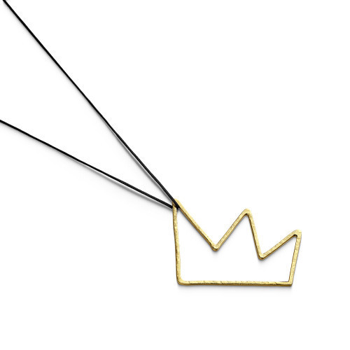 KISS THE FROG „Crown V“ Sidabrinis pakabukas Padengta auksu 24k