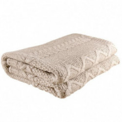 Nord Snow Merino vilnos pledas Diamond Aran Style Ecru White