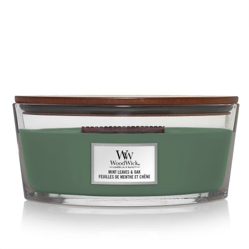 WoodWick Mint Leaves & Oak Candle Žvakė Heartwick