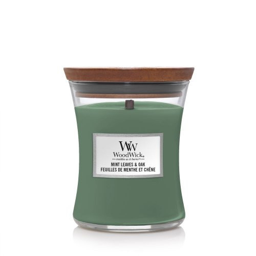 WoodWick Mint Leaves & Oak Candle Žvakė Heartwick