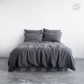 Linen Tales Dark Grey Linen Duvet Cover Set Lina gultas veļas komplekts 200x220 50x70*2