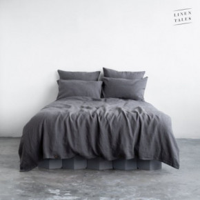 Linen Tales Dark Grey Linen Duvet Cover Set Lininis patalynės užvalkalų komplektas 200x220 50x70*2