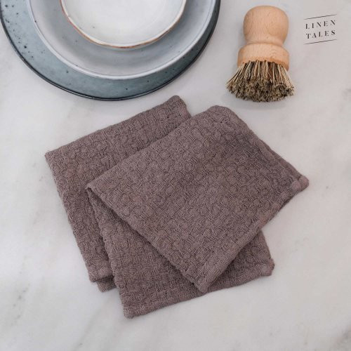 Linen Tales Linen Dishcloth Set of 2 Lininių virtuvės šluosčių rinkinys Cafe Creme