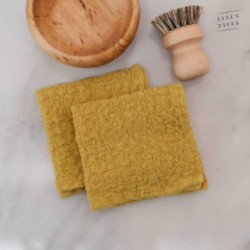 Linen Tales Linen Dishcloth Set of 2 Lininių virtuvės šluosčių rinkinys Cafe Creme