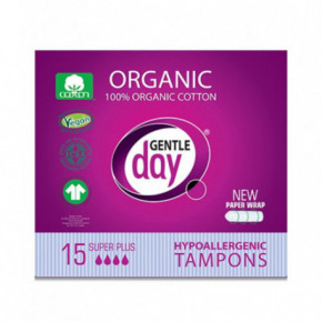 Gentle Day Super Plus Organic Tampons Orgaanilised puuvillased tampoonid 15 tk