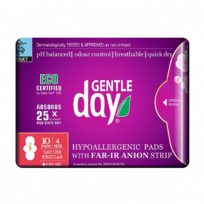 Gentle Day Organic Regular Flow Pads Päevased sidemed anioonribaga 10 tk.