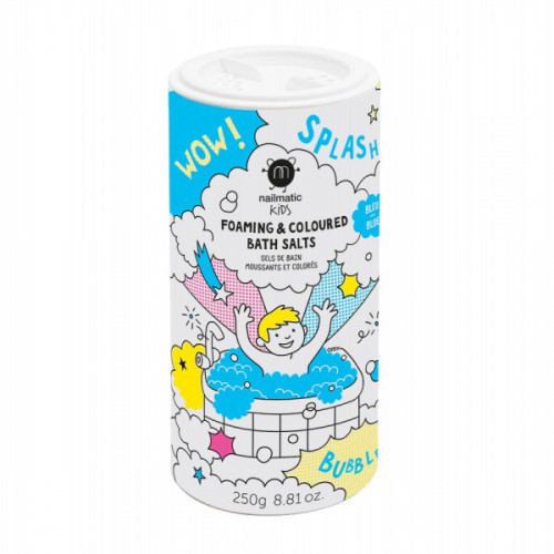 Nailmatic Kids BLUE SALTS Foaming & Coloured Bath Salts Putojanti mėlyna vonios druska 250g