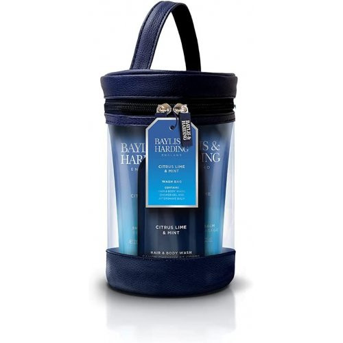 Baylis & Harding Citrus Lime & Mint Luxury Wash Bag Gift Dušo priemonių rinkinys vyrams Rinkinys