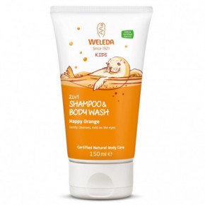 Weleda Happy Orange 2in1 Shampoo & Body Wash Vaikiškas prausiklis odai ir plaukams 150ml