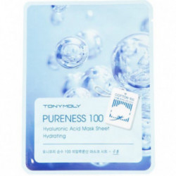 TONYMOLY Pureness 100 Hyaluronic Acid Sheet Mask Veido kaukė su haliurono rūgštimi 21ml