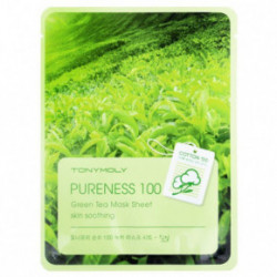 TONYMOLY Pureness 100 Green Tea Sheet Mask Veido kaukė su žaliaja arbata 21ml