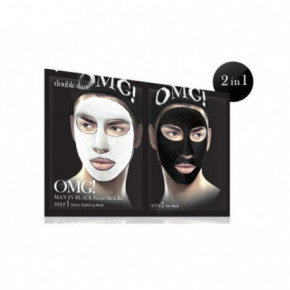 OMG Man In Black Facial Mask Kit Veido kaukių rinkinys vyrams Rinkinys