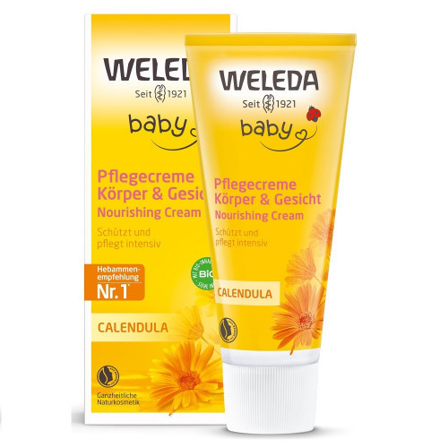 Weleda Calendula Baby Nourishing Cream Vaikiškas veido ir kūno kremas su medetkomis 75ml