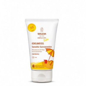 Weleda Baby & Kids Sun Edelweiss Sensitive Sun Milk Natūralus apsauginis losjonas nuo saulės kūdikiams ir vaikams SPF30 150ml